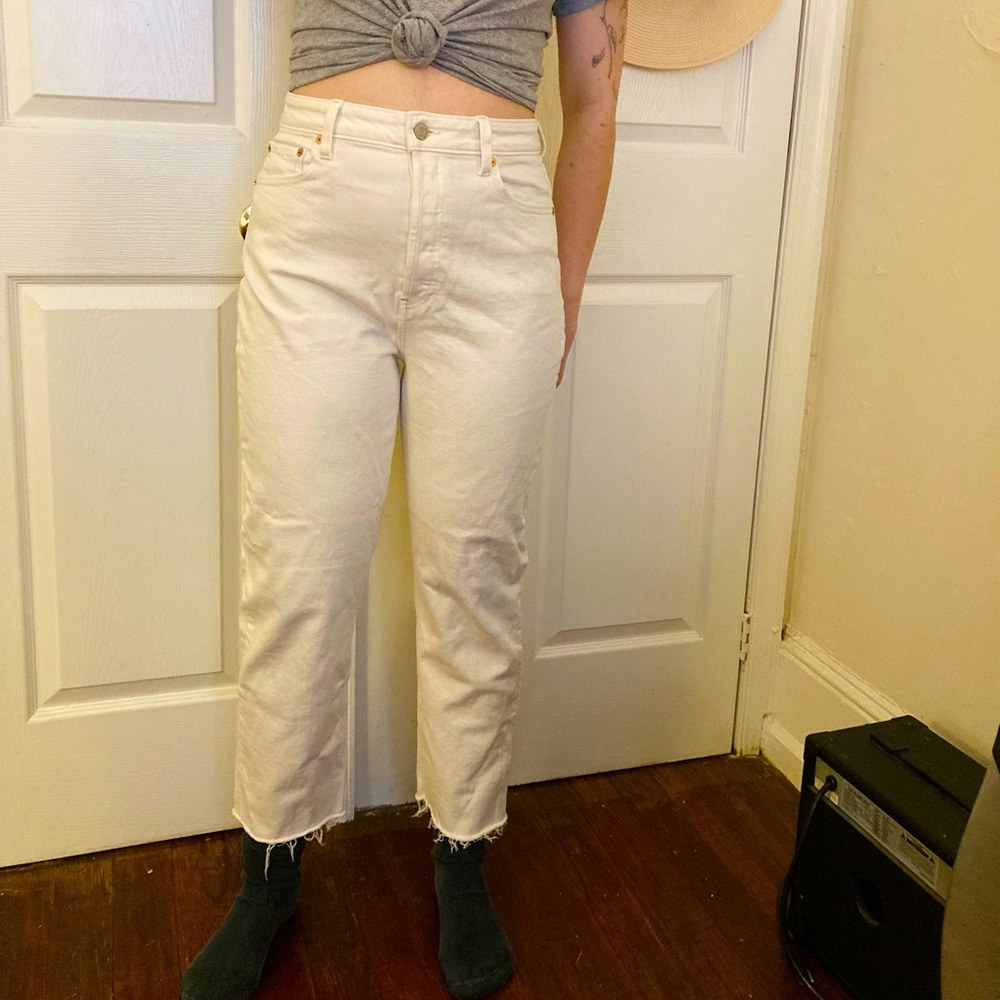 White Curvy Cheeky Straight Gap Jeans